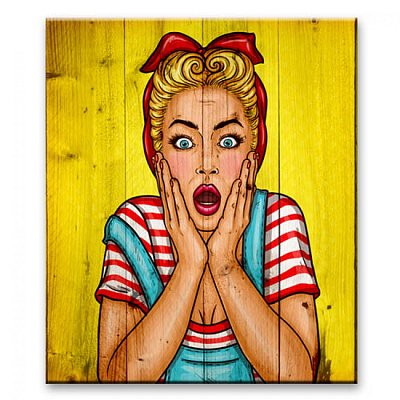 Картины Pop-art-01 Девушка WOW, Pop-art, Creative Wood Картины Pop-art-01 Девушка WOW, Pop-art, Creative Wood